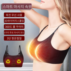 VKKN 가슴마사지기 가슴마사지 가슴맛사지기 가슴마사지기계 무선 충전 전기 지능 항온 진동 마사지 브라 레이스 속옷, 1개, B