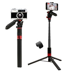 셀루미 브이로그 블루투스 셀카봉 삼각대 SEL-ML1650M, 블랙레드, 1개