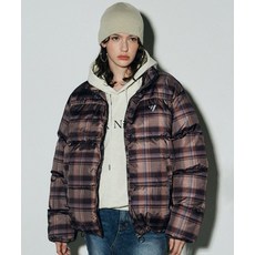 NICK&NICOLE TARTAN CHECK PUFFER PADDING_BROWN