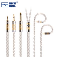 NICEHCK MoonGod HIFI 케이블 실버 도금 후루카와 구리 이어폰 IEM 와이어 3.5 2.5 4.4 MMCX 2 핀 N5005 Performer 5 Bravery용, [01] 3.5mm With MMCX