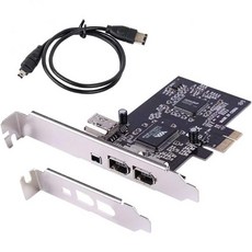 Windows 10용 ELIATER PCIe Firewire 카드 IEEE 1394A PCI Express 컨트롤러 4개 포트3 x 6 핀 1 4 로우 프로파일 브래킷 케이블이, 1개