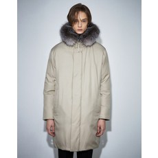 22FW [Magnum Goose] 라이트베이지 폭스퍼 구스다운 후드 점퍼 JNJU2D205I1