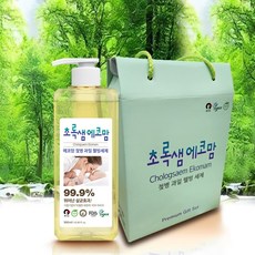초록샘에코맘 친환경 비건 젖병 과일 식기 주방세제 맨손설거지 살균력 99.9%, 3개, 500ml