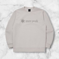 [국내매장판]스노우피크 어패럴 SNOWPEAK APPAREL 랜드 빅로고 맨투맨 Light Beige (S23SMFHT50) S23SMFHT50LE