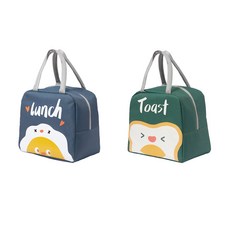 1+1 런치백 도시락가방 보온 보냉백, 네이비+그린