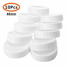 10PCS 플라스틱 스토리지 86mm 표준 정규 입 메이슨 항아리 병 뚜껑 늑골 캡, 하나, 보여진 바와 같이, 10개