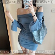 뷰앤미 와이드소매 오프숄더 셔링원피스 섹시원피스 섹시의상 클럽원피스 클럽의상 홀복 홀복원피스 섹시홀복 파티의상 파티원피스 파티룩 가을원피스 겨울원피스