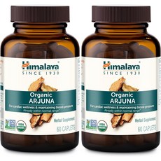 Himalaya Organic Arjuna Blood Pressure Supplement for Cardiovascular Wellness and Heart Health 700mg 60 Count (Pack of 2), 1, 기타