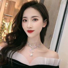 여성 파티룩 고급스러운 큐빅 장식 목걸이 RTB1438