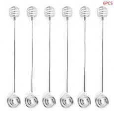 허니디퍼 꿀 티스쿱 머들러 우드 6pcs 스테인레스 스틸 허니 디퍼 스틱 서버 우유