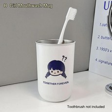 물음표 커플 컵 만화 가글 워시, 1개