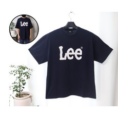 [국내정품] LEE 리 로고 기본티셔츠 다크블루 빅 트위치 남여공용 커플티 빅사이즈 오버핏