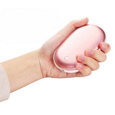 5200mah USB충전식 양면발열 따숨손난로 사무실손난로 핫팩, USB페블손난로-핑크