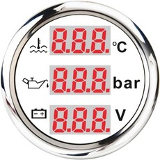 새로운 3 in 1 다기능 자동차 보트 게이지 수온 연료 레벨 게이지 멀티 오일 336, 화이트 실버