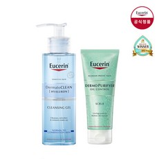 [유세린] 촉촉클렌징 SET(더머토 클린 리프레싱 클렌징 젤 200ml+더모퓨리파이어 오일, 구성:더머토 클렌징 젤+더모 스크럽