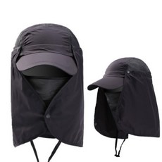 줌인 사하라 캡 자외선 차단 모자 목 보호 여행용, 사하라캡 블랙