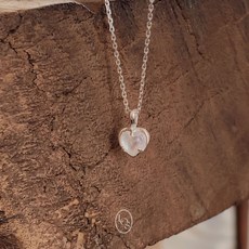 [원석/제작] AAA급 문스톤 하트 은목걸이 moonlight necklace