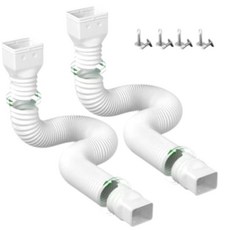 포함 받이 크로스 선홈통 익스텐더 지붕 빗물 다운 맞춤형 빌라 외벽 플라스틱 HDPE 처마 배수관 원형 텔레스코픽 빗물 파이프 수직 낙수 홈통 확장, 5.8m, 흰색 수직홈통 확장(이중 세트)