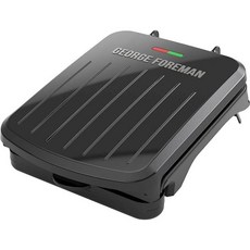George Foreman 조지 포먼 2인분 클래식 플레이트 전기 실내 그릴 및 파니니 커피 추출기 블랙 GRS040B