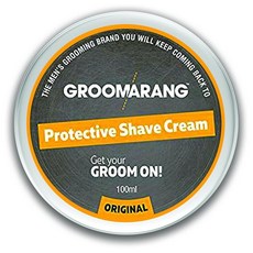 Groomarang 남성용 보호 면도 크림 - 피부를 부드럽고 매끄럽고 상쾌하게 유지하는 고급스럽고 밀착된 100 천연 페이스 스킨 케어 유기농 및 비건 519147