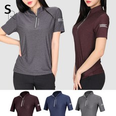 스타일랑 라인라이트 여성 쫀쫀한 스트레치 멜란지 등산 스포츠 아웃도어 캠핑 집업 반팔티셔츠(A1SR1LT023W)