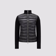 [오늘출발/차차부티크] 24SS MONCLER 울 니트 패딩 집업 블랙 여성용 J1 093 9B00025 M1131 999