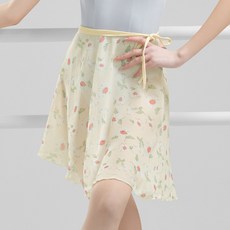 발레 치마 발레복 댄스 스커트 여성 시폰 꽃 프린트 성인 소녀 랩 휴가 볼룸