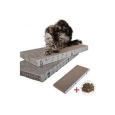  2 팩 고양이 스크래치 패드 스크래처 캣닢 카드보드 라운지 침대 양면 