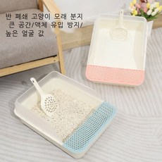 POGOOD 프리미엄 대용량 고양이 화장실 + 모래삽 세트, 그레이, 1개