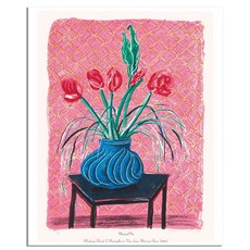 세잔느화실 데이비드 호크니 홈인테리어 캔버스 그림액자 2-꽃병에 아마릴리스, 78x69cm+사은품꼭꼬핀