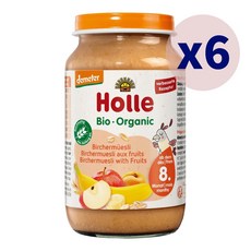 Holle 홀레 버처 뮤즐리 사과 배 바나나 8개월 아기 과일 퓨레 220g 6개