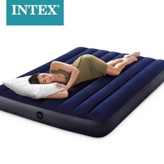 INTEX 정품 대형 캠핑에어매트 에어매트리스 캠핑매트 캠핑용 자충매트 프리미엄 에어침대 자충매트 + 손 펌프 세트