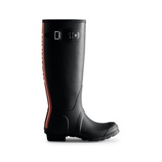 HUNTER [WOMEN] 오리지날 헌터 컬러 백프린트 톨 레인부츠 - 블랙 WFT2353RMA-BLK 370681