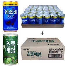 레쓰비 마일드커피(업소용) 175ml(30캔) + 웅진 초록매실 180ml(30캔), 60개, 175ml