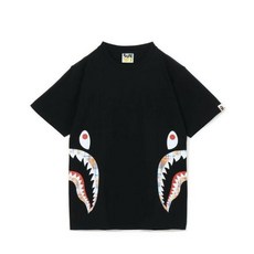 베이프 블리치 체크 사이드 샤크 티셔츠 BLEACHED BAPE CHECK SIDE SHARK TEE