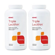 [2개 SET] GNC 트리플 레시틴 1200mg 180정 (소프트젤) GNC Triple Lecithin 1200mg 180Scaps, 0.9lb, 2개