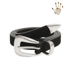 DOFFJASON 도프제이슨 스웨이드 웨스턴 벨트 BLACK Suede Western Hard Leather Belt DJ23FWCBT005BLK