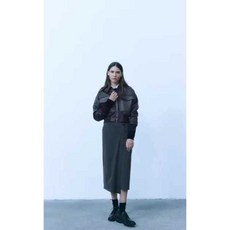 ZARA 여성점퍼 데이트룩 블루종 루즈 인조 가죽 자켓 숏 코트