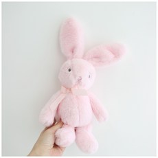 파우더 토끼 인형 뽀글이 인형, 핑크토끼 + 스몰(높이30cm폭17cm)cm