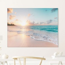세잔느화실 시원한여름휴양지 캔버스그림-4.sunset beach, 캔버스액자