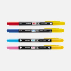 모나미] 예감적중 컴퓨터싸인펜 시험용 트윈펜, 12개, 흑색+적색