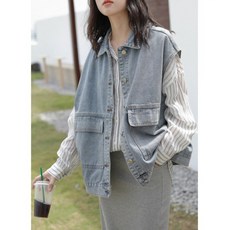 케이쓰리이 여성 오버핏 데님 베스트 [sp008]