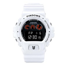 PINDOWS 남성 디지털 스포츠 시계 50M 방수 LED 라이트 포함 스톱워치 알람 타이머 탑재 다기능 야외, 1개, 상세페이지 참조