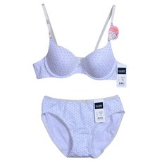 아이보리 컬러 도트 A컵 브라팬티 세트 홈쇼핑속옷