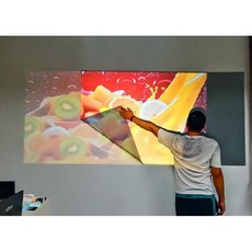 휴대용 스크린 천 이동식 와이드 족자스크린 간단한 벽에 붙이는 교회용 이동형 캠핑