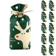 크리스마스 선물포장 리본 포장봉투 모음, 50개, 4.초록사슴