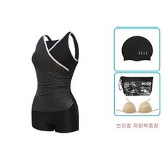 엘르 AK수원점 엘르수영복 여성실내2부반신+수모셋트EVSLH46AC13BLK