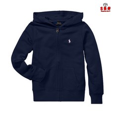 polo ralphLauren 폴로 걸즈 프렌치 테리 집업 후드 Navy 폴로랄프로렌