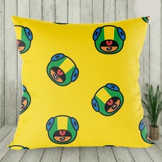 브롤스타즈 굿즈 크로우 쿠션 스파이크 베개 레온 10가지 브롤러, 베개심 포함 45 X45cm, 8. 레온 노란색