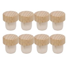 EYAKEG 8피스 와인 병 스토퍼 T자형 재사용 가능한 나무 및 고무 밀봉 맥주 공정 3 x 2.2cm1.2 0.8인치 핫템 잇템, 1개